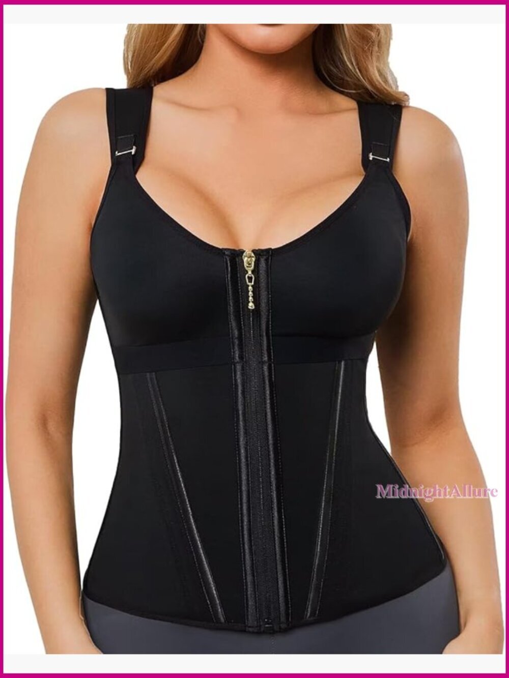 Waist Trainer Corset Tummy Control Shapewear Zipper Lace Up Postpartum Workout